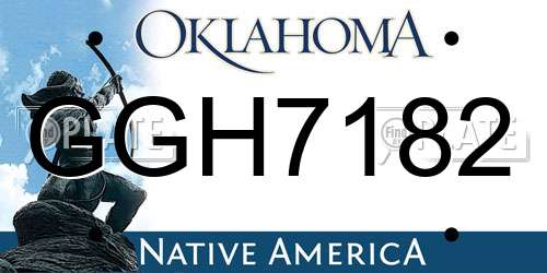 GGH7182 Oklahoma License Plate
