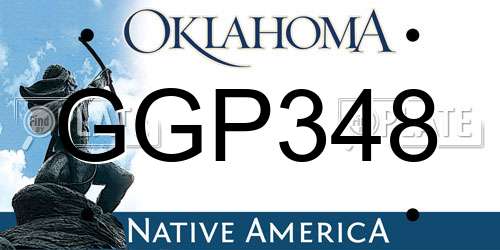 GGP348 Oklahoma License Plate