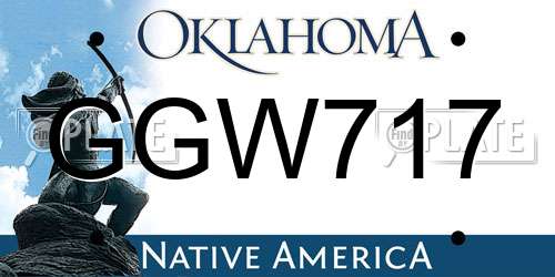 GGW717 Oklahoma License Plate