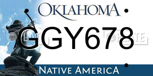 GGY678 Oklahoma License Plate