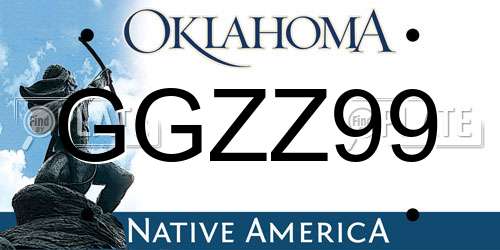 GGZZ99 Oklahoma License Plate
