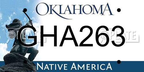 GHA263 Oklahoma License Plate