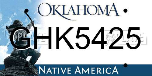 GHK5425 Oklahoma License Plate