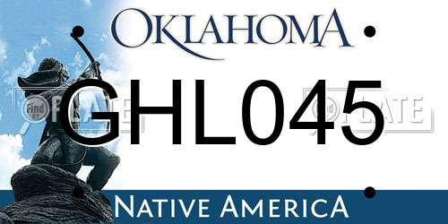 GHL045 Oklahoma License Plate