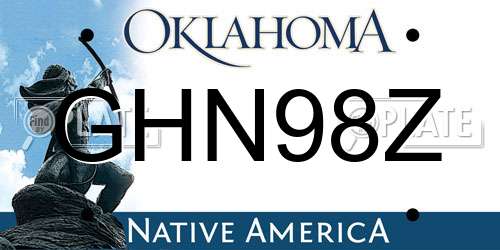 GHN98Z Oklahoma License Plate