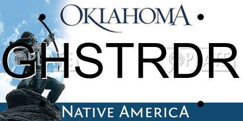 GHSTRDR Oklahoma License Plate