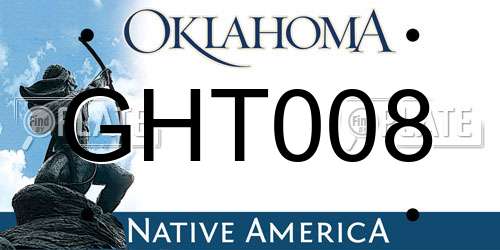 GHT008 Oklahoma License Plate