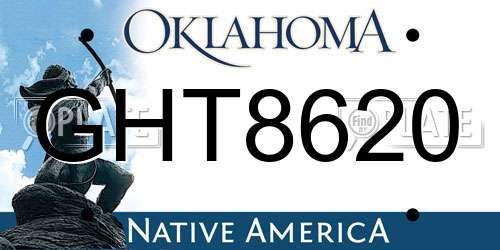 GHT8620 Oklahoma License Plate