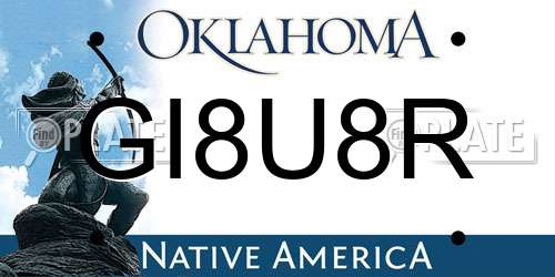 GI8U8R Oklahoma License Plate