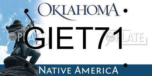 GIET71 Oklahoma License Plate