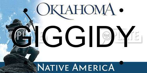 GIGGIDY Oklahoma License Plate
