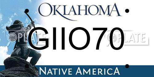 GIIO70 Oklahoma License Plate