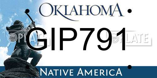 GIP791 Oklahoma License Plate