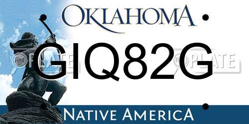 GIQ82G Oklahoma License Plate