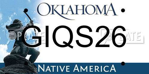 GIQS26 Oklahoma License Plate