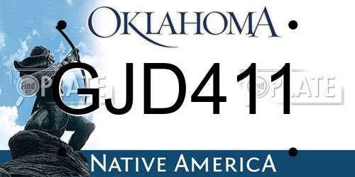GJD411 Oklahoma License Plate