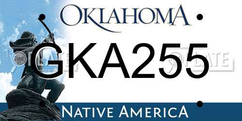 GKA255 Oklahoma License Plate