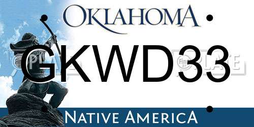 GKWD33 Oklahoma License Plate