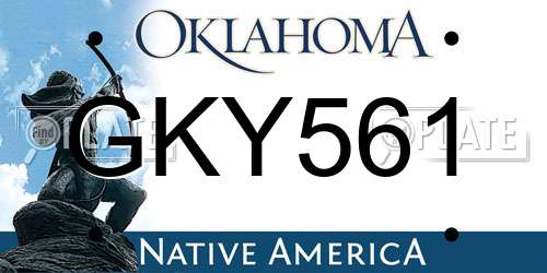 GKY561 Oklahoma License Plate