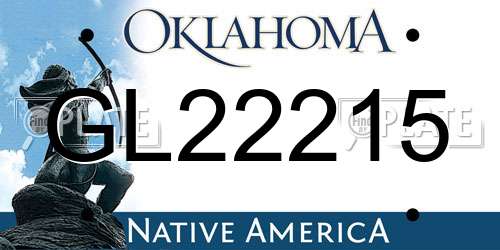 GL22215 Oklahoma License Plate