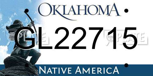 GL22715 Oklahoma License Plate