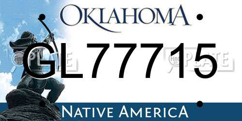 GL77715 Oklahoma License Plate