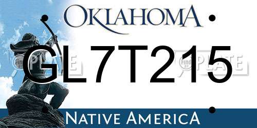 GL7T215 Oklahoma License Plate