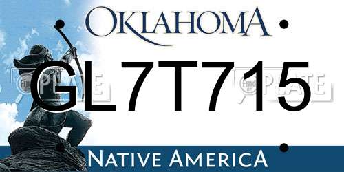 GL7T715 Oklahoma License Plate
