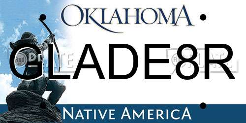 GLADE8R Oklahoma License Plate