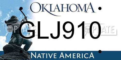 GLJ910 Oklahoma License Plate