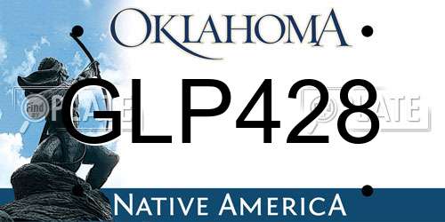 GLP428 Oklahoma License Plate
