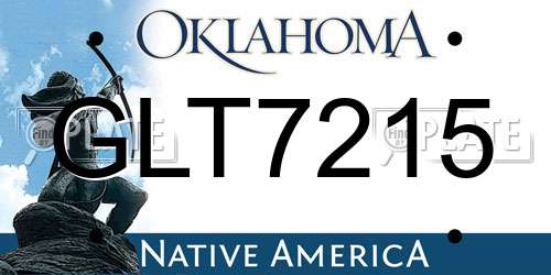 GLT7215 Oklahoma License Plate