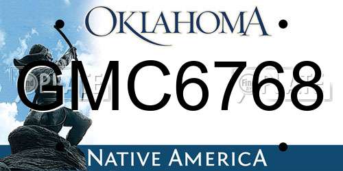 GMC6768 Oklahoma License Plate