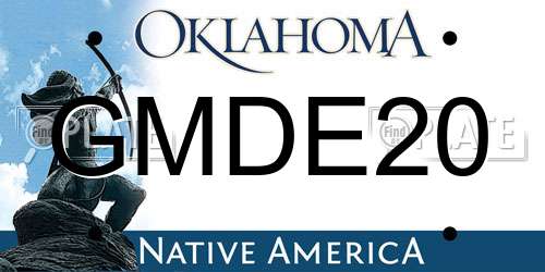 GMDE20 Oklahoma License Plate