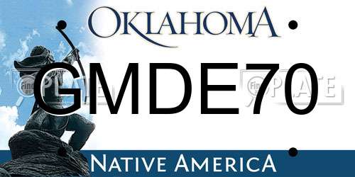 GMDE70 Oklahoma License Plate