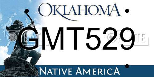 GMT529 Oklahoma License Plate