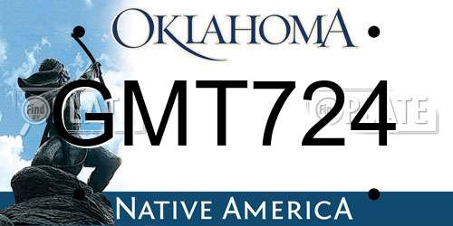 GMT724 Oklahoma License Plate