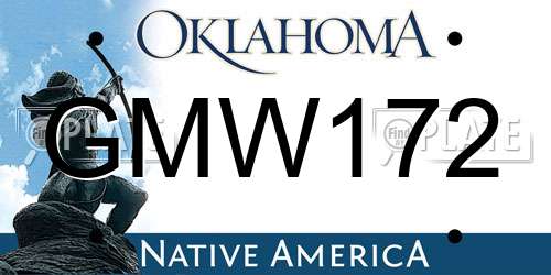 GMW172 Oklahoma License Plate