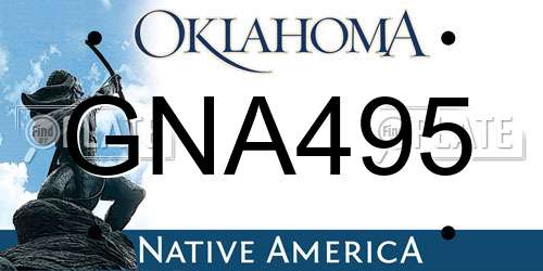 GNA495 Oklahoma License Plate