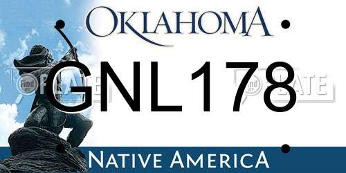 GNL178 Oklahoma License Plate