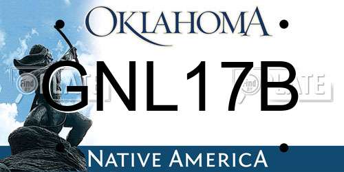 GNL17B Oklahoma License Plate