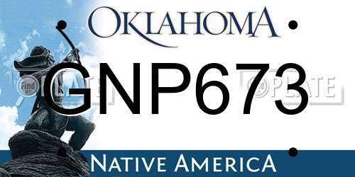 GNP673 Oklahoma License Plate