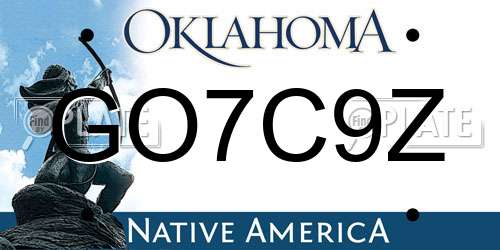 GO7C9Z Oklahoma License Plate