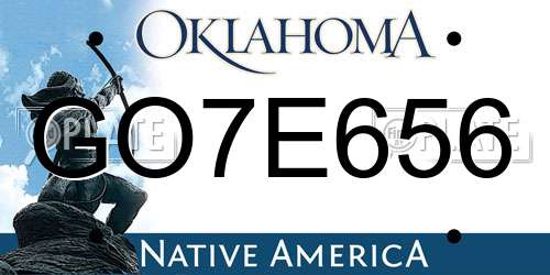 GO7E656 Oklahoma License Plate