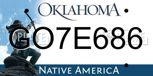 GO7E686 Oklahoma License Plate