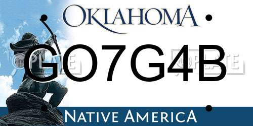 GO7G4B Oklahoma License Plate