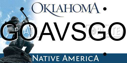 GOAVSGO Oklahoma License Plate