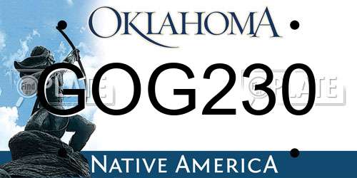 GOG230 Oklahoma License Plate