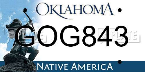 GOG843 Oklahoma License Plate