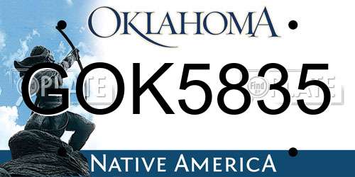 GOK5835 Oklahoma License Plate